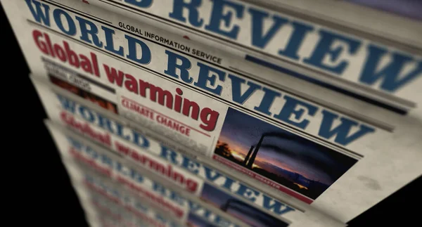 Aquecimento Global Alterações Climáticas Crise Ecológica Catástrofe Ambiental Impressão Jornal — Fotografia de Stock