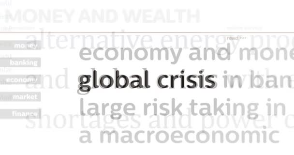 Küresel Kriz Ekonomisi Pazar Çöküşü Ile Uluslararası Medyada Manşet Haberi — Stok video