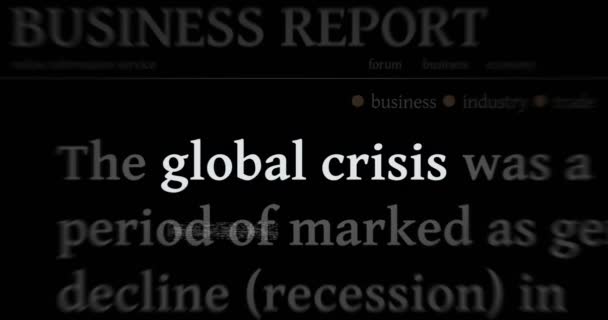 Hlavní Zprávy Mezinárodních Médiích Globální Krizovou Ekonomikou Krachem Trhu Podnikání — Stock video