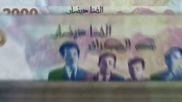 Alžírsko Dinar Počítadlo Peněz Bankovkami Rychlá Rotace Směnky Vnd Dolů — Stock video