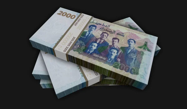 Algeria Dinar Money Pack Illustration Dzd Banknote Bundle Stacks Concept — Stock Photo, Image