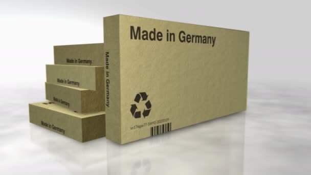 Fabricado Alemania Línea Producción Cajas Fabricación Entrega Fábrica Productos Importación — Vídeos de Stock