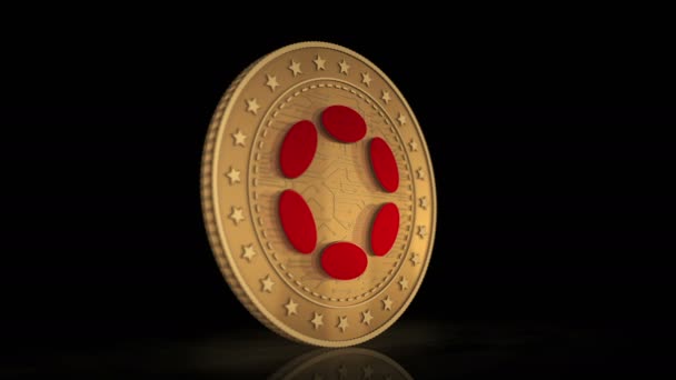 Polkadot Criptomoneda Moneda Oro Fondo Girar Metal Dorado Concepto Abstracto — Vídeos de Stock