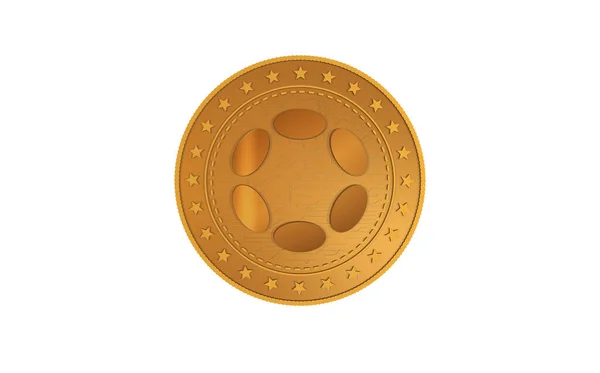 Polkadot Kryptowährungssymbol Isolierte Goldmünze Auf Grünem Hintergrund Abstraktes Konzept Illustration — Stockfoto