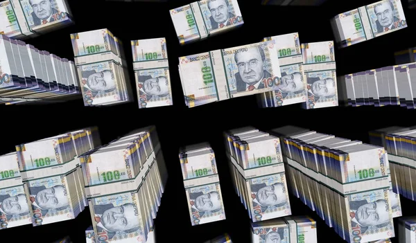 Perui Soles Pénzcsomag Illusztráció Pen Bankjegykötegek Finanszírozás Készpénz Gazdasági Válság — Stock Fotó