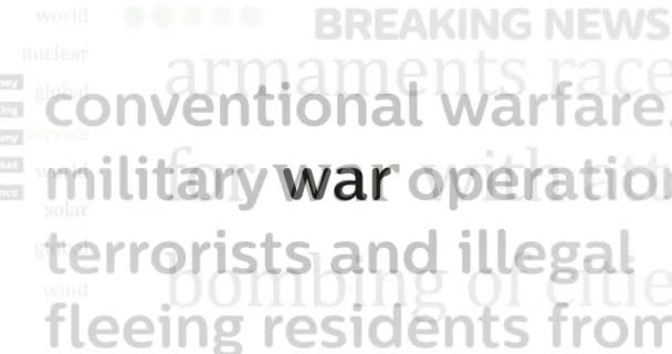 Titular Noticias Los Medios Internacionales Con Estallido Guerra Ataque Militar — Vídeo de stock