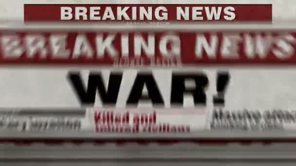 Noticias Guerra Crisis Humanitaria Global Invasión Militar Diario Reportan Imprenta — Vídeo de stock