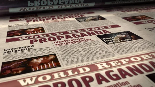 Propaganda Nepnieuws Manipulatie Desinformatie Krantenpapier Vintage Pers Abstract Concept Retro — Stockfoto