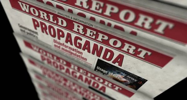 Propaganda Fake News Manipolazione Disinformazione Stampa Giornali Concetto Astratto Stampa — Foto Stock