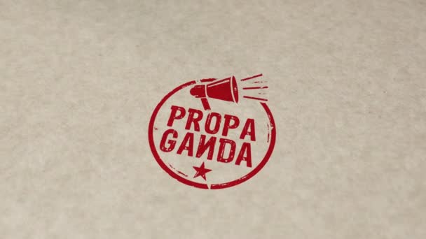 Ștampila Propagandă Ștampilarea Mâinilor Animație Impact Manipulare Știri False Dezinformare — Videoclip de stoc