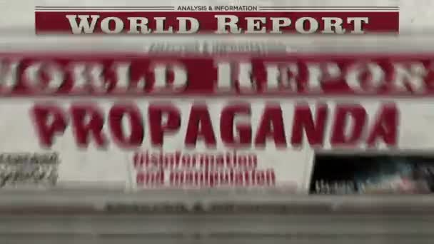 Propaganda Hamis Hírek Manipuláció Félretájékoztatás Napilapnyomtatás Absztrakt Koncepció Retro Így — Stock videók