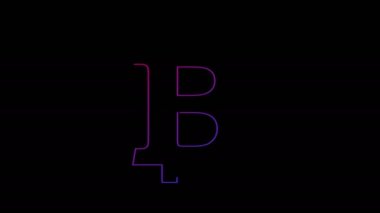 Bitcoin engelleme zinciri kripto para birimi ve dijital para hattı sembolü döngüsel arka plan. Siber teknoloji soyut konsept simgesi pürüzsüz ve döngülü basit canlandırma.