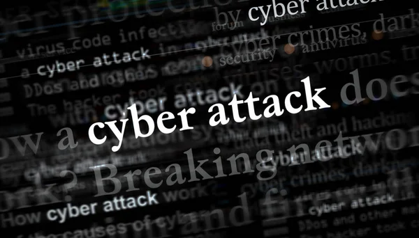 Oversigtsnyheder Tværs Internationale Medier Med Cyberangreb Hacking Sikkerhedsbrud Abstrakt Koncept - Stock-foto