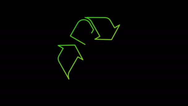 Recycling Icon Waste Data Management Sustainable Industry Line Symbol Loopable — Stock Video