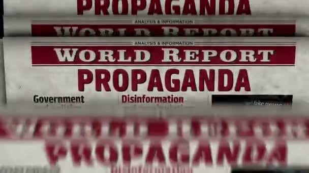 Propaganda Fałszywe Wiadomości Manipulacja Dezinformacja Koncepcja Prasy Drukarskiej Retro Animacja — Wideo stockowe