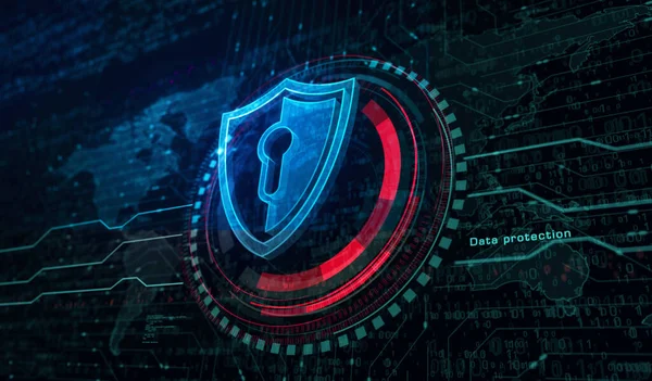 Cyber Security Network Protection Digital Data Shield Symbol Digital Concept — Stock Photo, Image