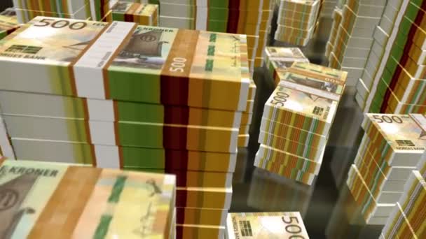 노르웨이 화폐는 콤팩트 루프이다 Nok 노르웨이의 금융에 융통성 추상적 — 비디오