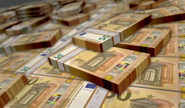 Euro Paquete Dinero Ilustración Paquete Billetes Euros Concepto Finanzas Inflación — Foto de Stock