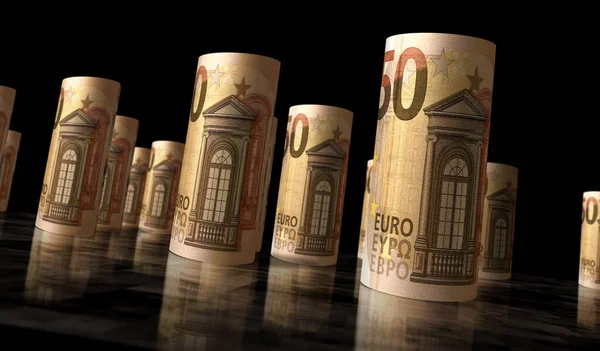 Euro Para Paketi Illüstrasyon Euro Luk Banknot Rulosu Maliye Enflasyon — Stok fotoğraf