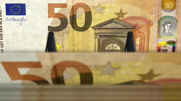Euro Money Pack Illustrazione Pacchetto Banconota Euro Concetto Finanza Inflazione — Foto Stock