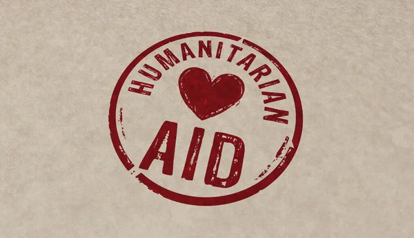 Humanitaire Hulp Stempel Pictogrammen Enkele Kleurvarianten Hulp Aan Vluchtelingen Vrijwilligerswerk — Stockfoto