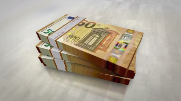 Euro Geld Stapel Pack Concept Achtergrond Van Economie Het Bankwezen — Stockvideo