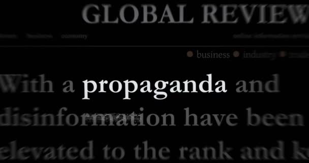 Une Des Médias Internationaux Avec Propagande Désinformation Manipulation Concept Abstrait — Video