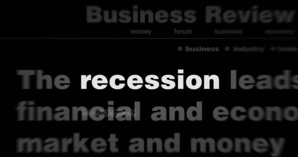Hlavní Zprávy Mezinárodních Médiích Recesí Tržní Krizí Ekonomikou Krachem Podnikání — Stock video