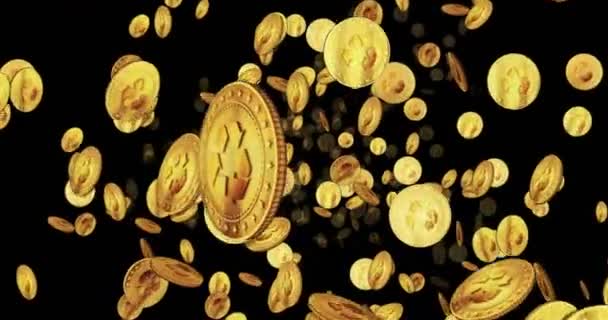 Recycling Ecology Waste Money Circulation Looped Flight Golden Coins Loopable — Stock Video