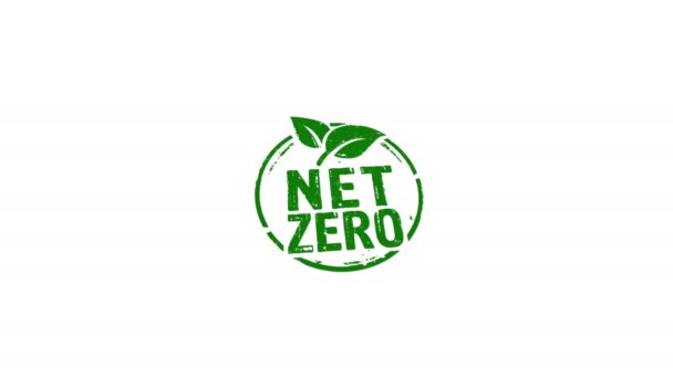 Zero Netto Eco Friendly Timbro Simbolo Timbro Mano Impatto Isolato — Video Stock