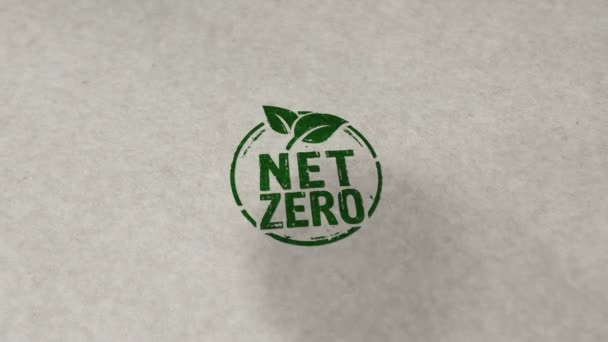 Zero Netto Przyjazny Dla Środowiska Symbol Pieczęć Pętli Płynnej Animacji — Wideo stockowe