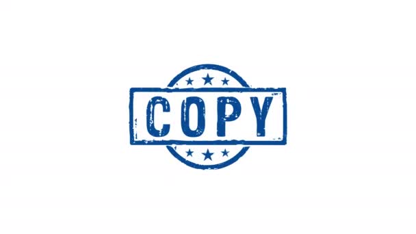 Copiar Sello Sello Símbolo Impacto Animación Aislada Reproducción Duplicado Documento — Vídeos de Stock