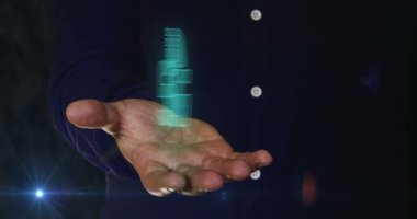 5G yüksek hızlı cep telefonu iletişimi ve iot ağı 3D sembolü. Siber teknoloji simgesi soyut kavram kusursuz ve döngüsel.