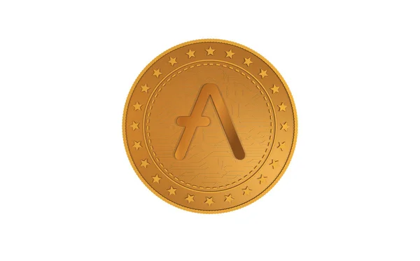 Aave Altcoin Cryptocurrency Symbol Isolerad Guld Mynt Grön Skärm Bakgrund — Stockfoto