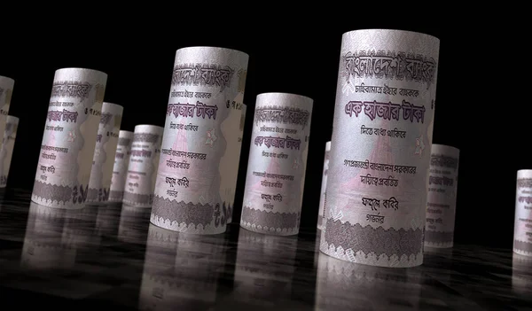 Bangladesh Taka Geld Roll Illustratie Bdt Bankbiljet Gerold Concept Van — Stockfoto