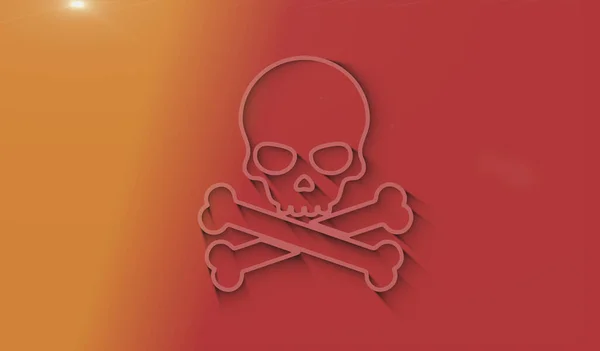Crânio Pirata Ciberataque Line Hack Ameaça Quebra Símbolo Segurança Com — Fotografia de Stock