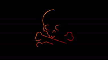 Kuru kafa korsanı, çevrimiçi siber saldırı, hackleme, tehdit ve güvenlik hattı sembolünü aşma döngüsü. Siber teknoloji soyut konsept simgesi pürüzsüz ve döngülü basit canlandırma.