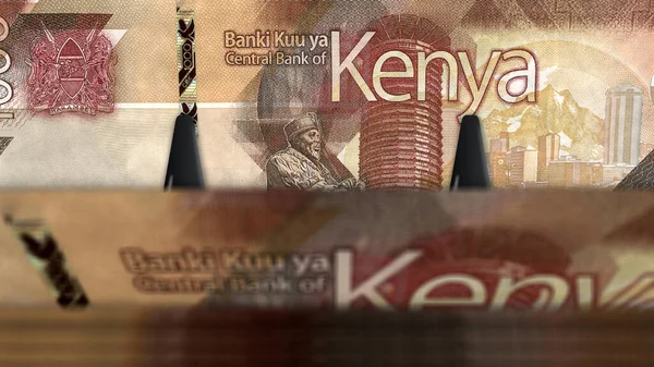 Quênia Xelim Dinheiro Pacote Ilustração Pacotes Notas Kes Conceito Finanças — Fotografia de Stock