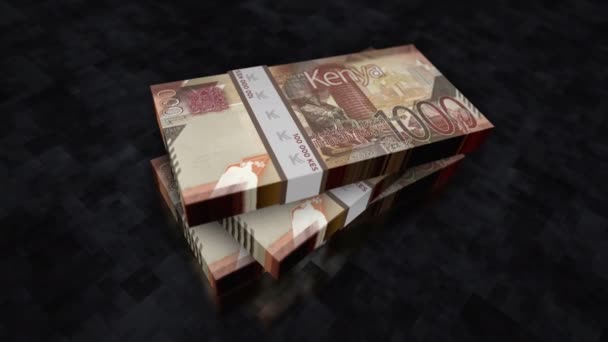 Kenyan Shilling Money Pile Pack Concept Background Economy Banking Business — 비디오