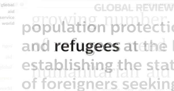 Nieuws Internationale Media Met Vluchtelingen Migratiecrisis Abstract Concept Van Internet — Stockvideo