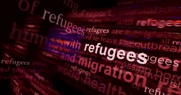 Najważniejsze Wiadomości Międzynarodowych Mediach Uchodźcach Kryzysie Migracyjnym Abstrakcyjna Koncepcja Tytułów — Wideo stockowe