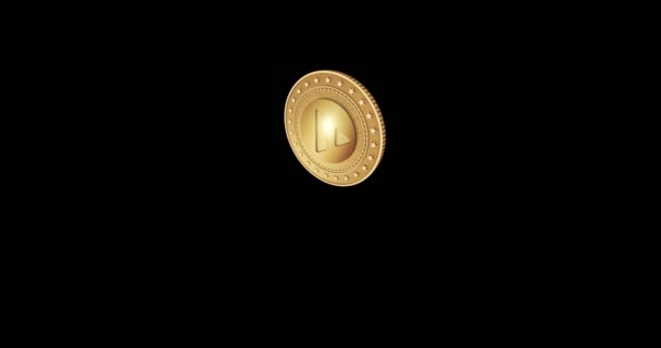 Аваланч Криптовалютна Транзакція Технологія Блокчейну Обертається Підкиданням Монет Золотий Символ — стокове відео