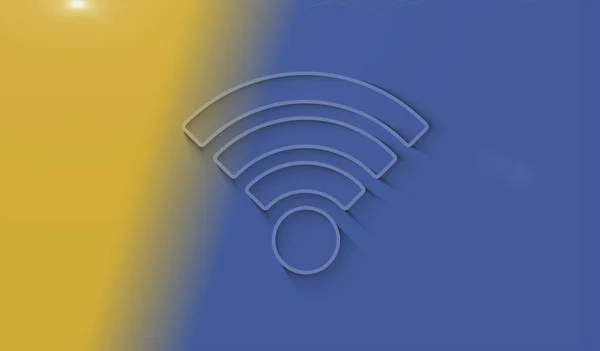 Wifi Mobilní Komunikace Bezdrátová Síť Technologie Symbol Přirozeným Stínem Ikona — Stock fotografie