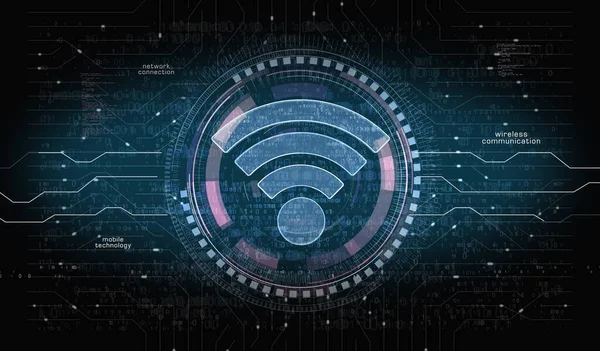 Wifi Mobil Kommunikation Och Trådlöst Nätverk Teknik Symbol Digitalt Koncept — Stockfoto