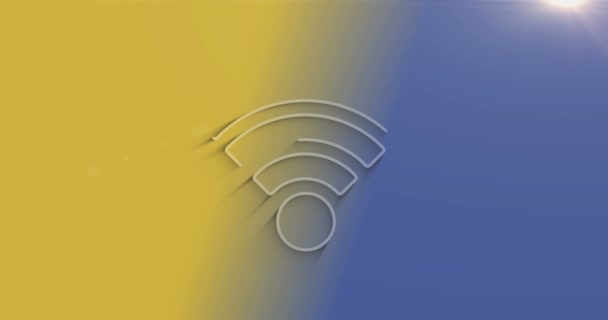 Wifi Mobile Communication Wireless Network Technology Symbol Natural Shadow Cyber — стоковое видео