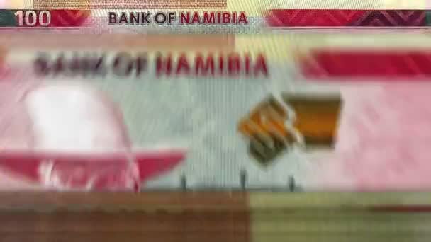 Namibia Maszyna Liczenia Pieniędzy Dolara Banknotami Szybka Rotacja Banknotów Nad — Wideo stockowe