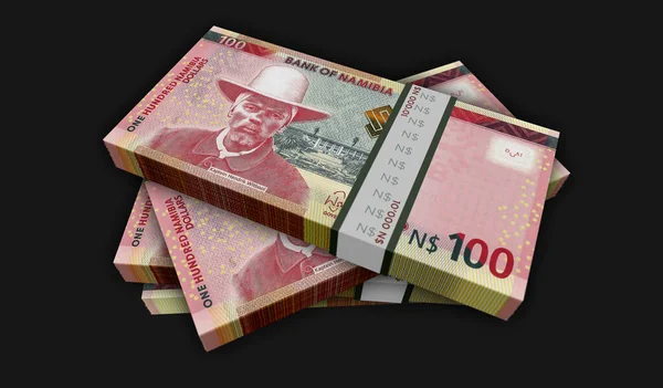 Namibian Dollar Money Pack Illustration Nad Banknote Bundle Stacks Concept — Foto de Stock