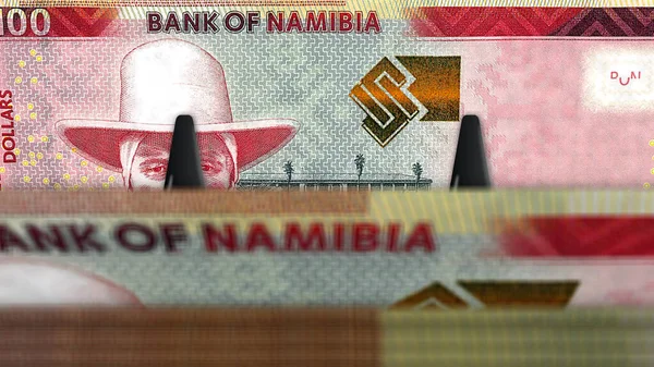 Namibian Dollar Money Pack Illustration Nad Banknote Bundle Stacks Concept — ストック写真