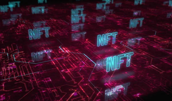 Nft Non Fungible Token Digital Collectibles Symbol Digital Concept Network — стоковое фото