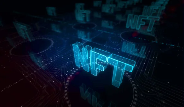 Nft Non Fungible Token Digital Collectibles Symbol Digital Concept Network — стоковое фото